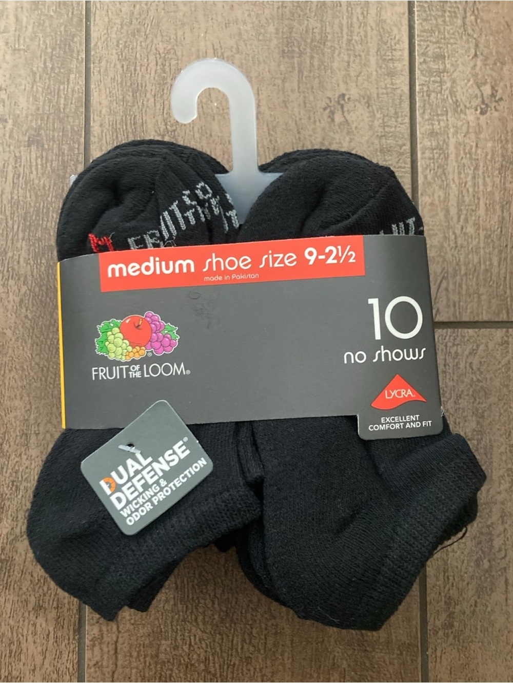 Fruit of the Loom Youth No Shows Socks (10 Pairs) Black Size Medium (9-2.5 Youth